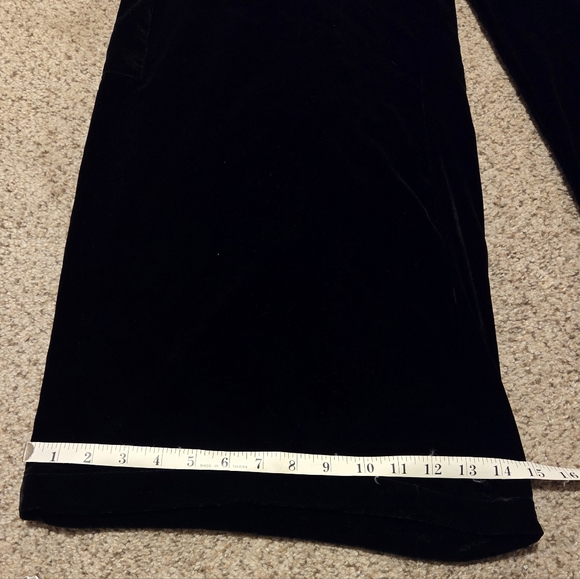 Johnny Was Zatima Silk Cargo Pant L65823-9 Black Velvet Velour Wide Leg Medium - Picture 7 of 14